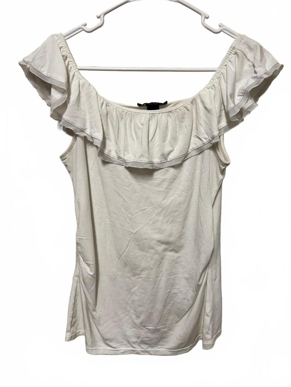 White House Black Market Off-The-Shoulder Ruffle Knit Top